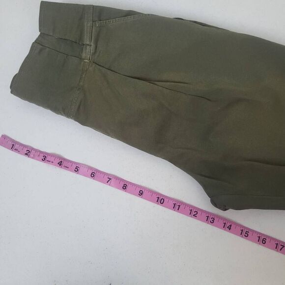 ALC Womens Krew Tapered Paperbag Pants Sz 2 Green Button Fly Quiet Luxury Retro - Picture 9 of 10
